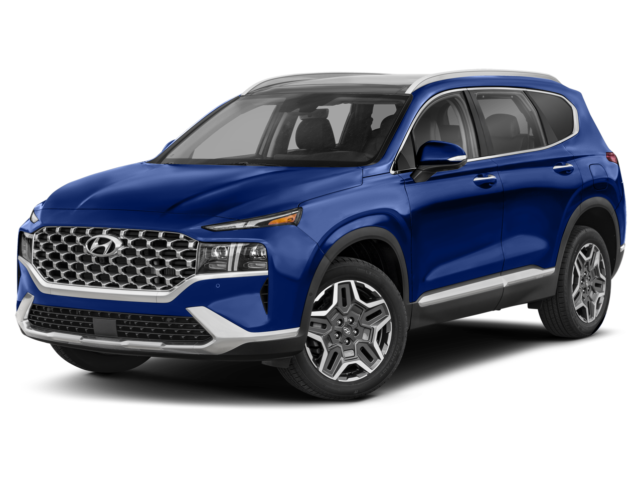 2023 Hyundai Santa Fe Limited in Shimmering Silver Pearl — front three-quarter view