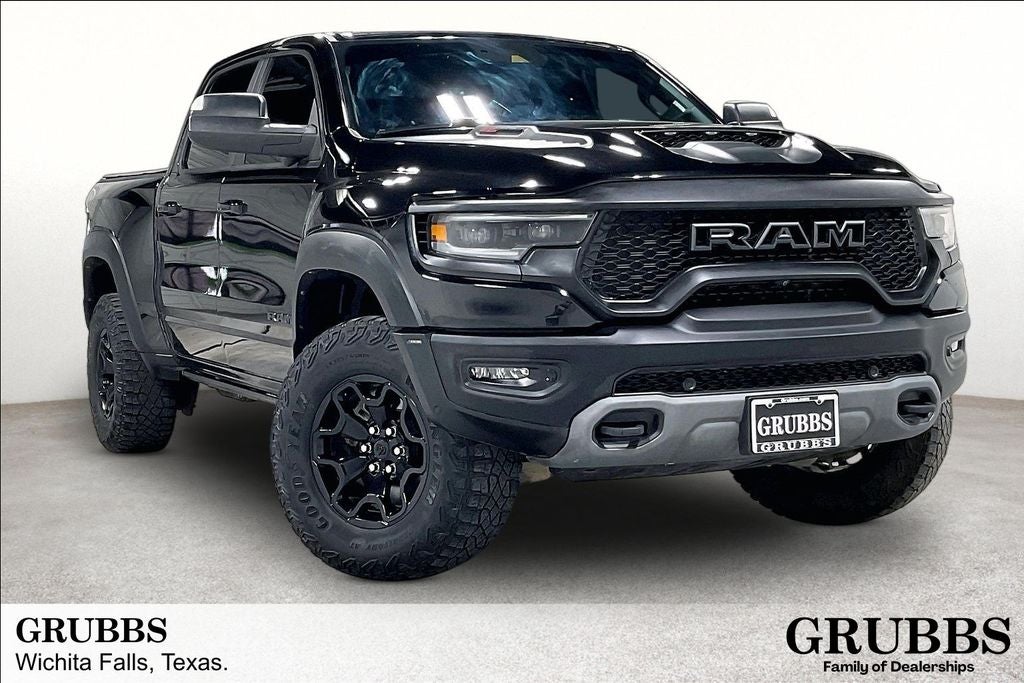 2022 RAM 1500 TRX in Diamond Black Crystal Pearlcoat — front three-quarter view