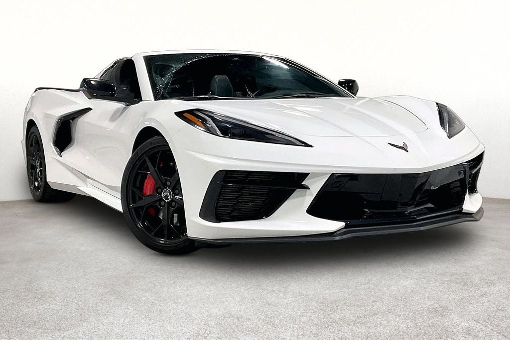 2023 Chevrolet Corvette Stingray 3LT in Arctic White — front three-quarter view