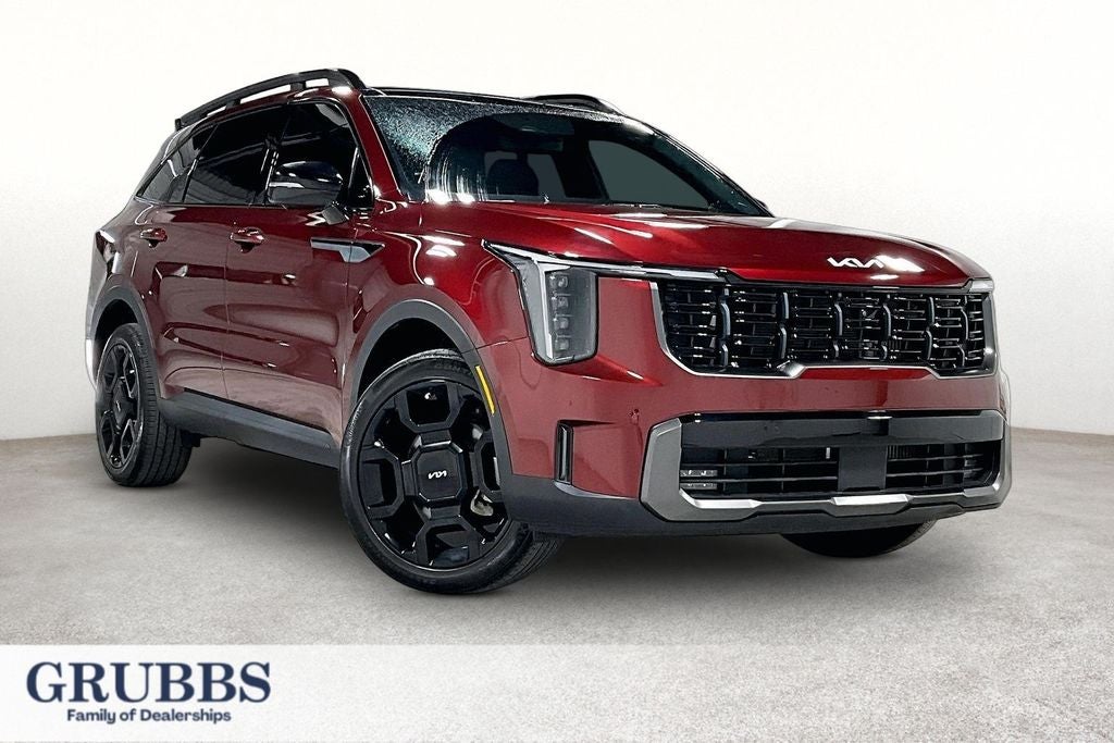 2024 Kia Sorento X-Line SX Prestige in Dawning Red — front three-quarter view