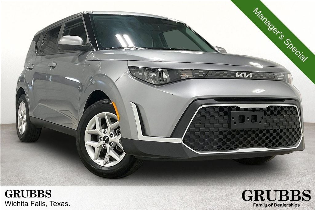 2025 Kia Soul LX in Steel Gray — front three-quarter view