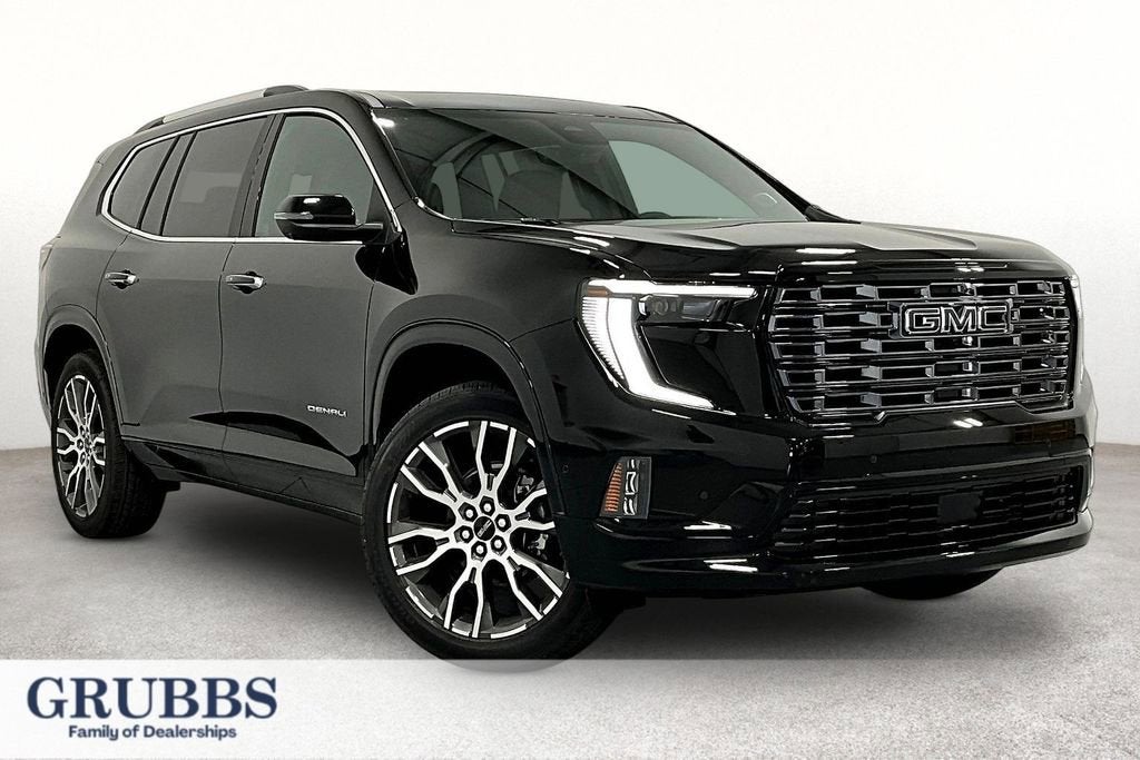 2026 GMC Acadia Denali Ultimate in Ebony Twilight Metallic — front three-quarter view