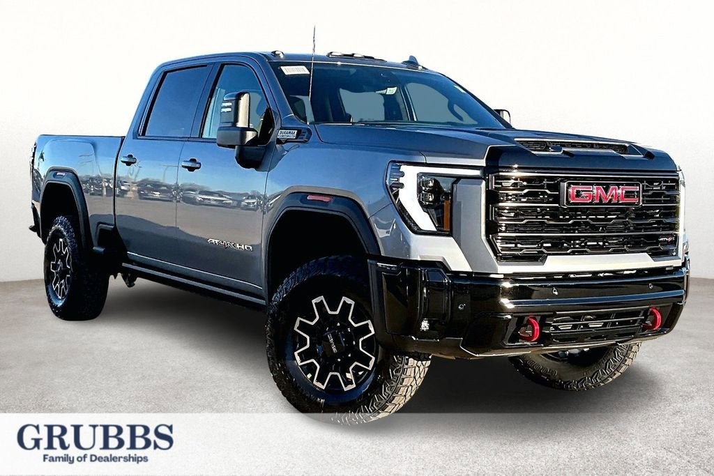 2026 GMC Sierra 2500 HD AT4X in Sterling Metallic — front three-quarter view