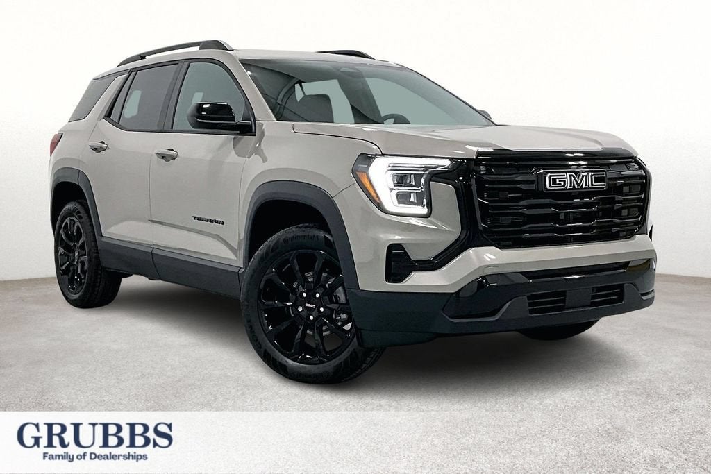 2026 GMC Terrain Elevation in Riverstone Metallic — front three-quarter view